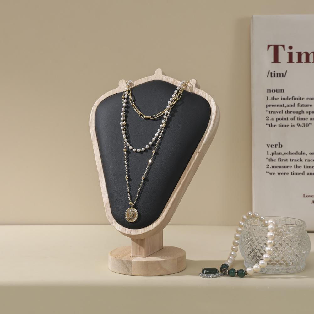 Mannequin Wooden Velvet Necklace Pendant Chain Jewelry Bust Neck Display Stand Holder Mannequin Necklace Pendant Window Display