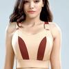 Fashionable Splicing Contrast Color Plus Size Beautiful Back Cross Bra Without Steel Ring Sports Yoga Plus Size Bra