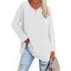 Spring and Autumn Ladies Blouse Long Sleeve Multicolor Loose Drop Shoulder Sleeve V-neck Solid Color Female Tops