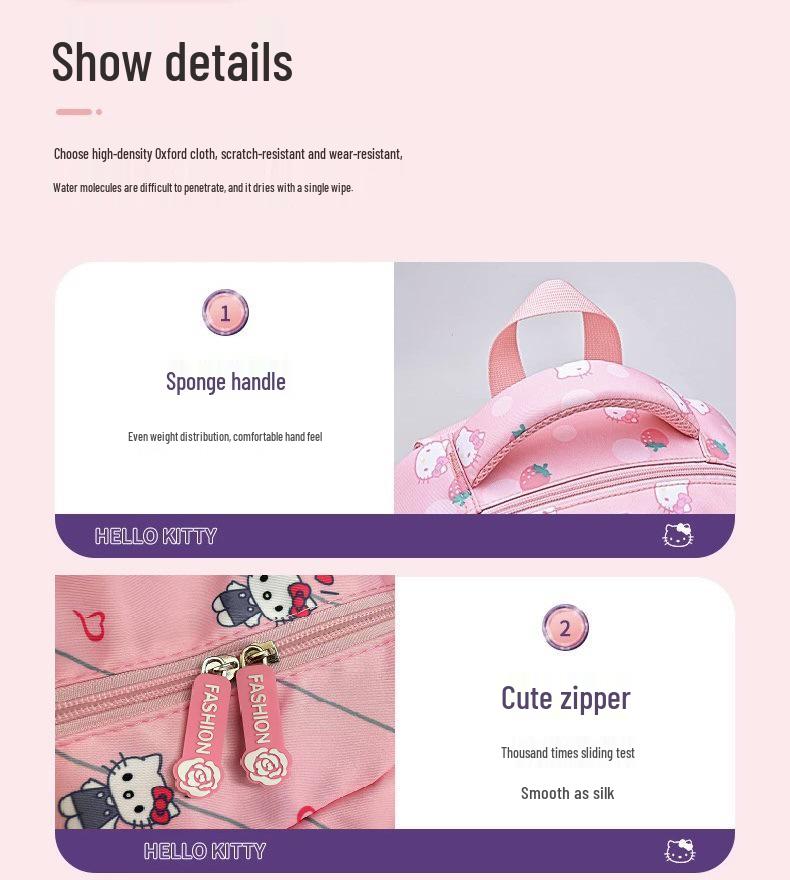 Водостойкий школьный рюкзак Canvas Kuromi & My Melody для учеников 1-3 классов.