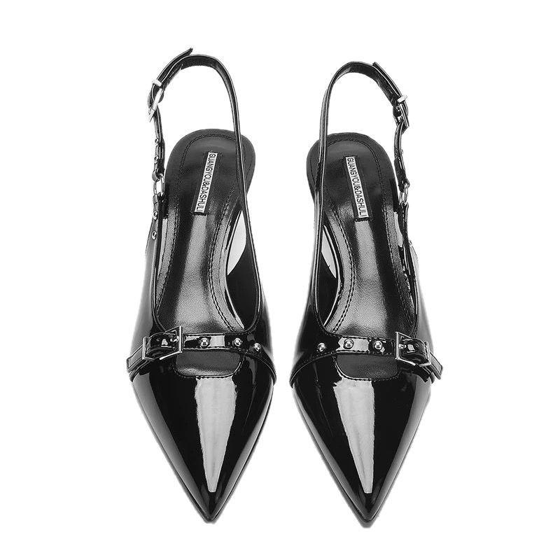 2025 summer Korean version fashion new pointed head thin heel bag head empty fashion single shoes fashion temperament high heel women's shoes