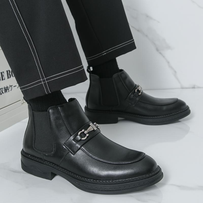 Autumn and Winter Men's Leather Shoes Gentleman Business Style Dress Up Party Daily Work Office 38-46 Black Versatile New
