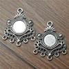 2 шт., 31x26 мм, пористый разъем для сережек для изготовления ювелирных изделий, цвет античного серебра, подходит для кабошона 10 мм