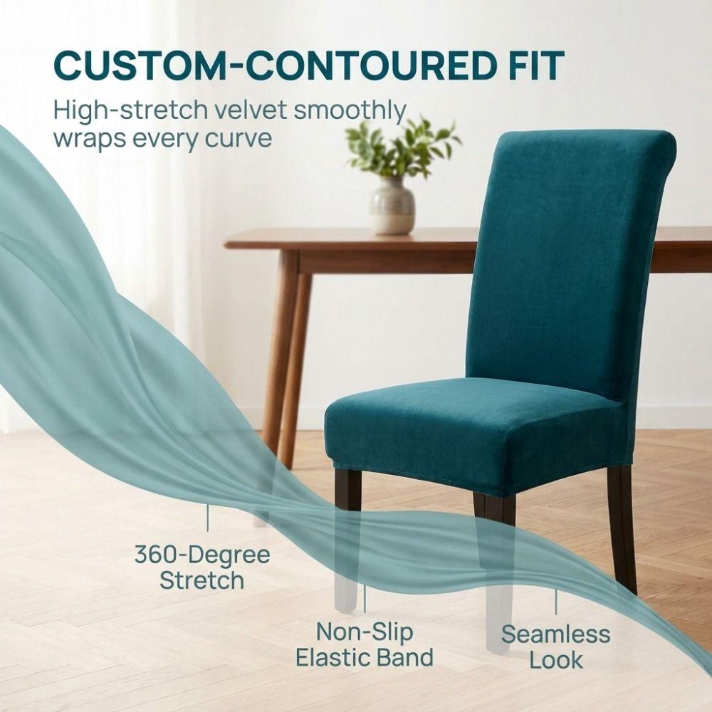 Thickened Elastic Chair Slipcover Velvet Chair Protector Universal Plush Chair Cover Home Use