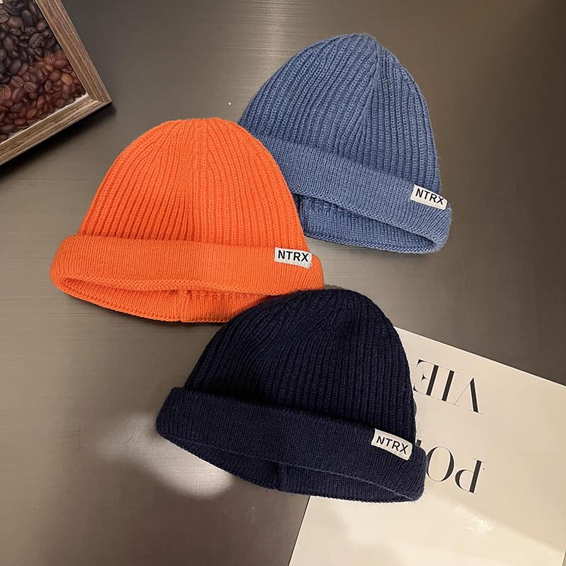 Solid Color Ntrx Letter Pattern Knit Beanie With Warmth For Winter Casual Wear