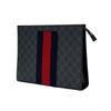 Gucci Узнаваемый старый цветочный логотип Полосатая стропа Застежка-молния Холщовая сумка-тоут Обычная мужская Черный Серый