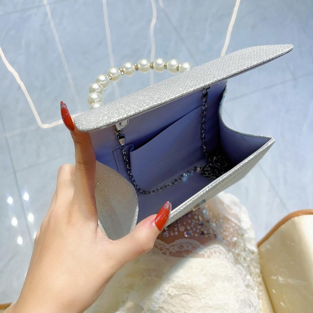 Diamond Square Handbag Women's Water Diamond Banquet Bag Socialite Cheongsam Small Bag