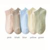 5Pairs Women's Low Tube Cotton Socks Candy Colored Summer Breathable Boat Socks Delicate Soft Comfortable Solid Versatile Sock