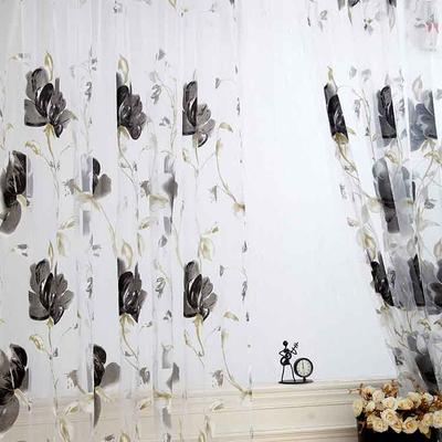 1 шт. оконные шторы домашний декор 100X200 см с люверсами верх спальни карман для штанги верх цветочная вуаль кухня