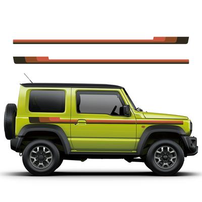 2 шт. Боковые наклейки на двери автомобиля Для SUZUKI JIMNY JB64W JB74W Автомобильный комплект полосок-декалей на кузов Водонепроницаемая виниловая пленка Автомобильные аксессуары
