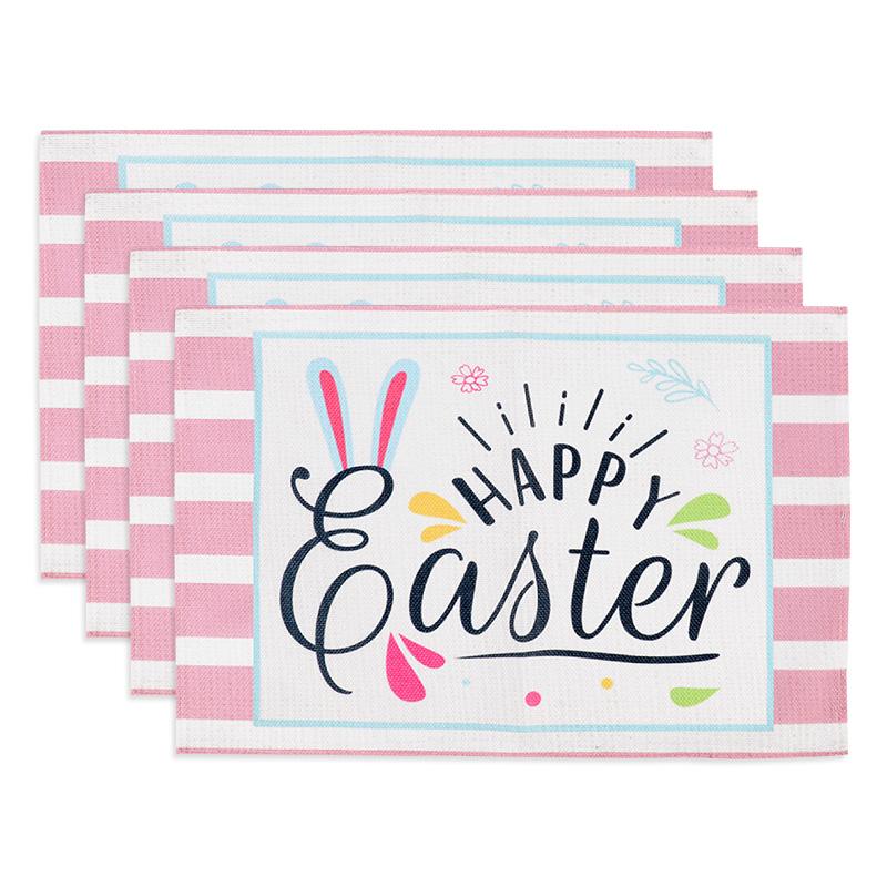 Пасхальная льняная салфетка под приборы Милый кролик Салфетка для обеденного стола Украшение для вечеринки Счастливой Пасхи Весенний домашний кухонный декор для стола Принадлежности 2025