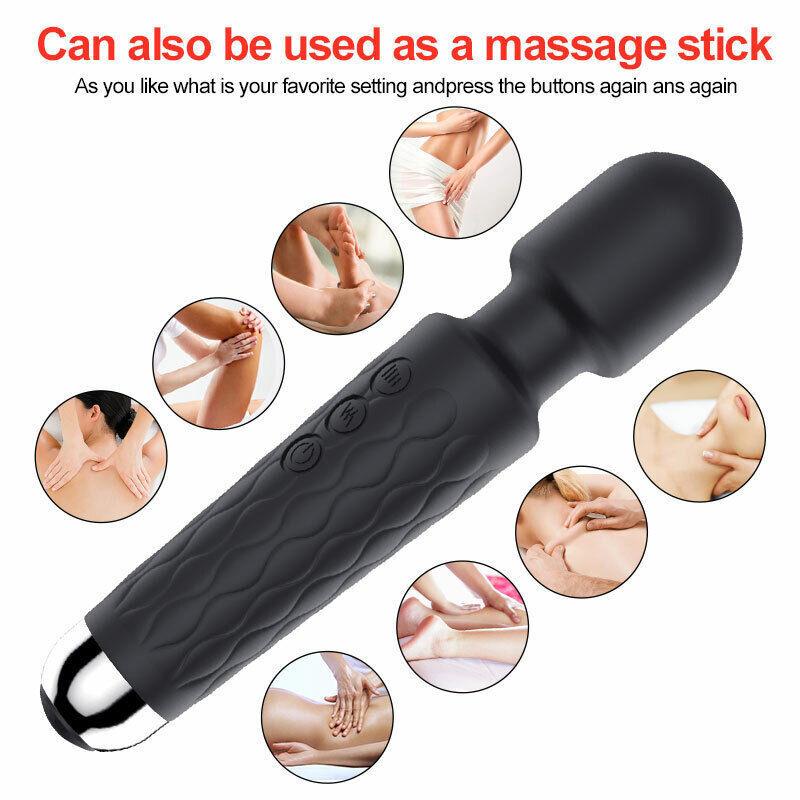 Clit Vibrator G-Spot Massager Wand Vibrating Vagina Stimulator Rechargeable Sex Toys for Women