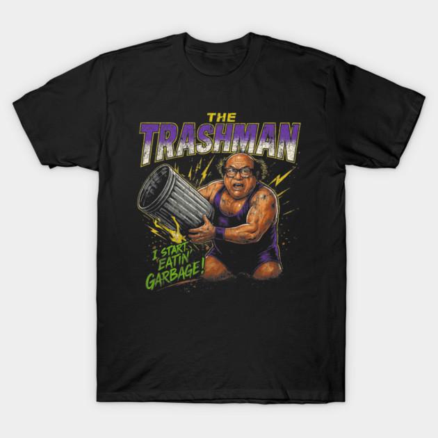 Asian Size Cotton Unisex Tshirt Print T-shirt The Trashman Vintage Wrestling T-shirt No-Cut Print Regular Fit
