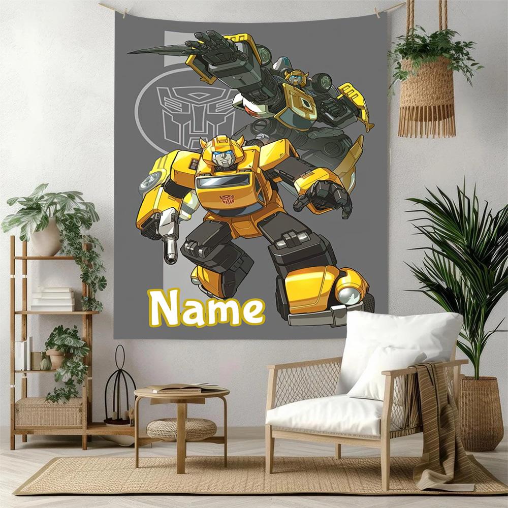 Transformers Fans Custom Your Name Wall Decor Tapestry Art For Pet Memorial Birthdaywedding Party Backdrop Family Gift