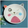 [A0179] - Empty Ceramic Bowl "Cats" White Multi-colored - 13x3. 5 Cm