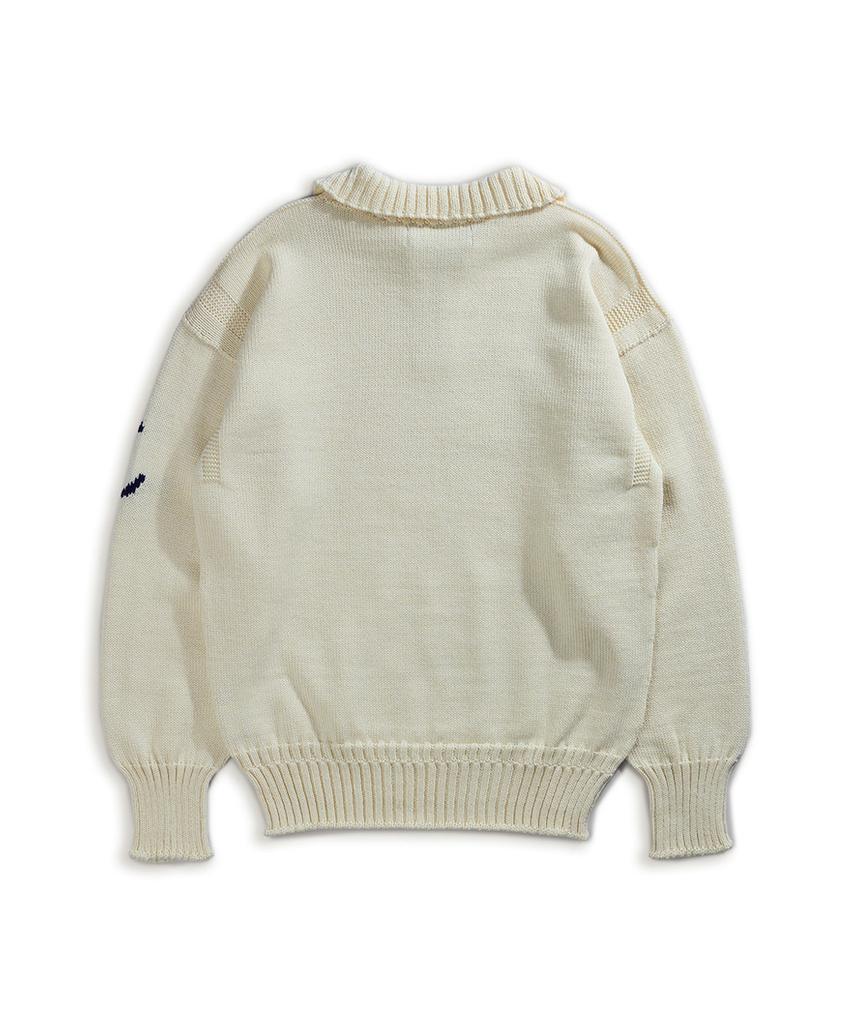 Geonjiulleunseu Fisherman Half Zip Sweater - Aran