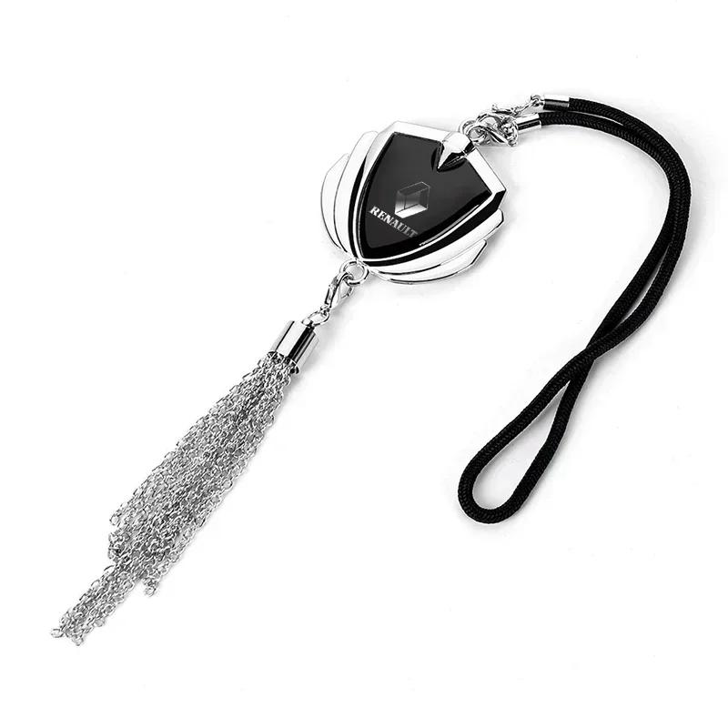 1pcs Metal Car Badge Rear View Mirror Pendant Hanging Ornaments Accessories For Renault DACIA Logan Scenic Loguna Kadjar Twingo SS7