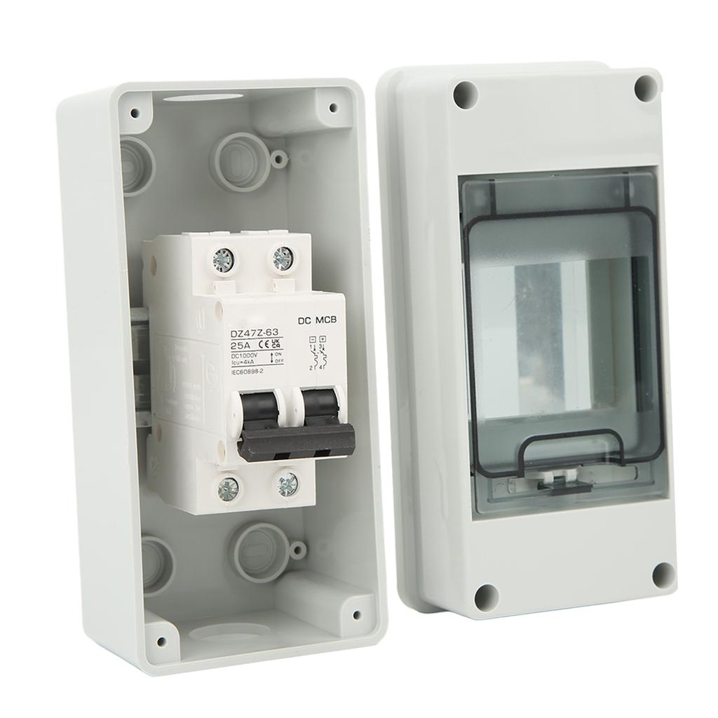 DC Miniature Circuit Breaker 2P 25A IP65 Pa66 Housing Circuit Breaker for Solar Off Grid System 1000V