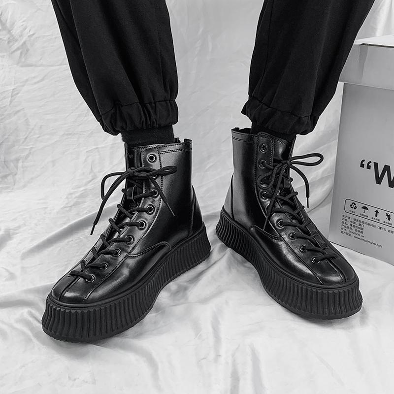 Высокие мотоциклетные туфли, черные мужские, на открытом воздухе, нескользящие, модные, удобные, спортивные, повседневные, легкие