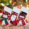 Christmas Stocking Snowman Santa Design Soft Xmas Stockings with Plush Cuff Fireplace Hanging Socks Candy Bag for Tree Fireplace