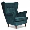 ARI Scandinavian Family Meble Wing Chair In Dark Green Suede