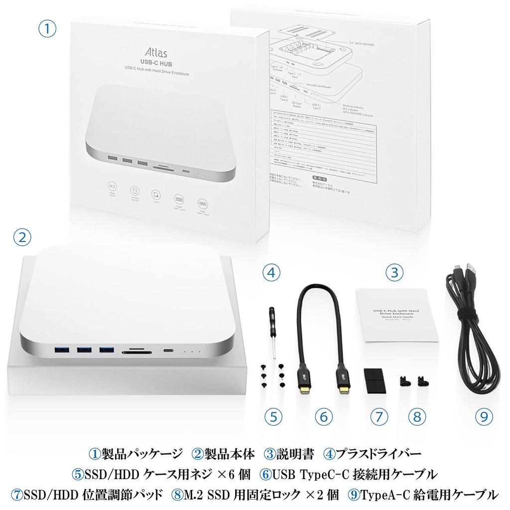 Док-станция Mac mini, серебристая, 8-дюймовый твердотельный накопитель TypeC, жесткий диск TypeA, TypeC, SD mini M2 Pro 2023, mac mini M2, mac mini M1 MC25Pro, концентратор/M.2, 2.5 USB3.0 USB3.1