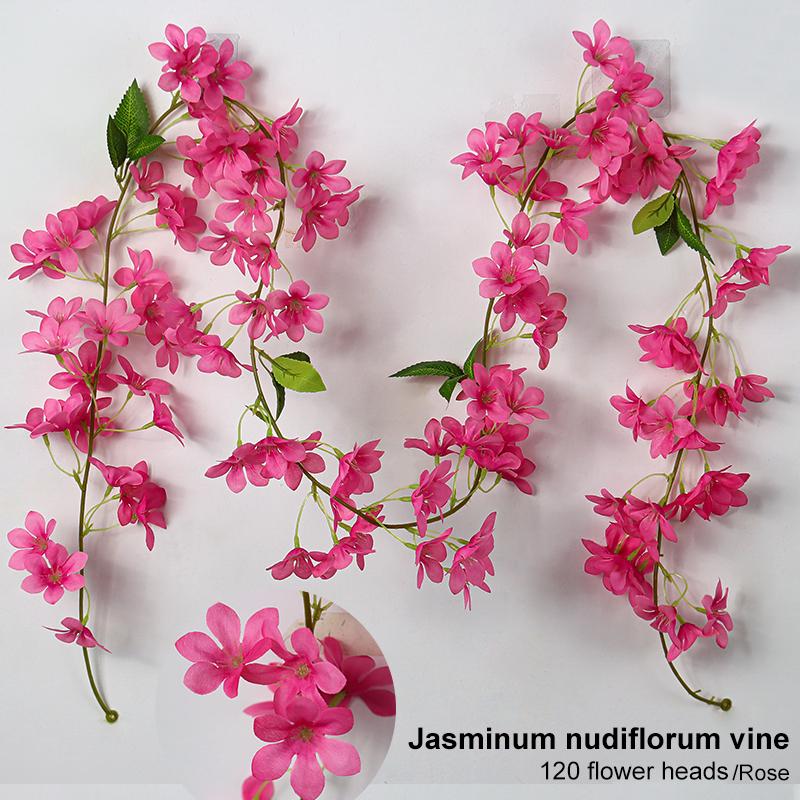 186 см искусственные цветы вишни, цветущая гирлянда, подвесная лоза, шелковая гирлянда сакуры для свадьбы, садовая арка, настенная домашняя вечеринка, декор