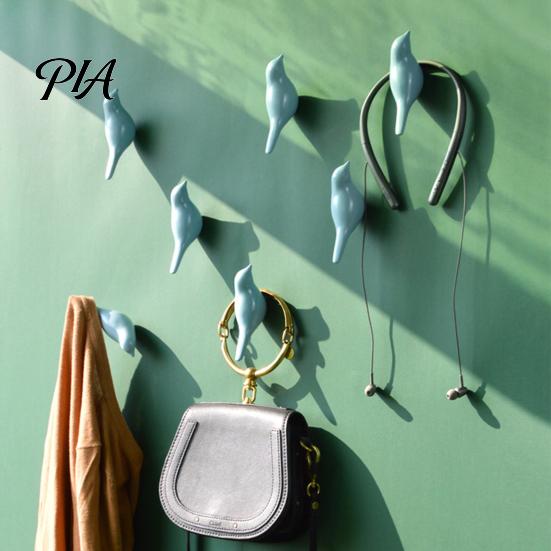 Wall Mount Robe Hooks Bird Hook, Mounted Space Saving Shape Organizer Unique Design Resin Decorative Hanger for Coats Hats And Towels Bedroom