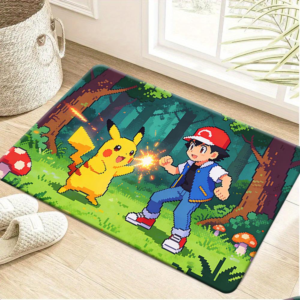 Sprigatito Anime Style Print Doormat Non-Slip Absorbent Floor Mat for Indoor Entrance Home Decor