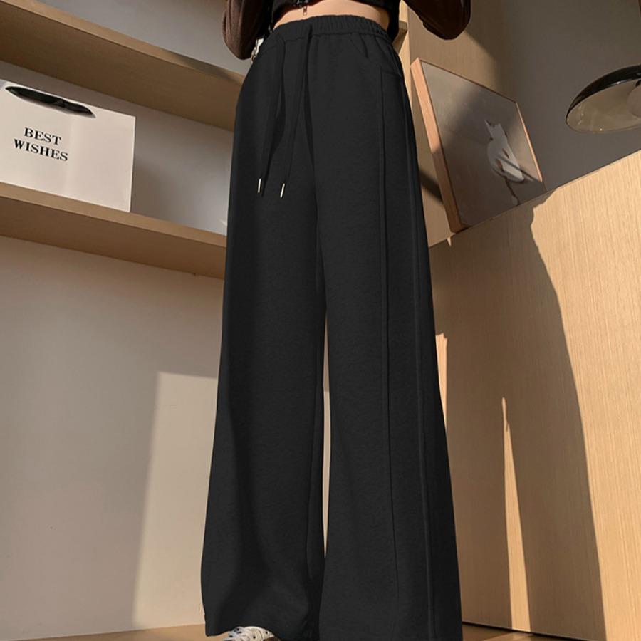 Narrow Style Pants Fashion Solid Banana Wide Leg Pants Women's Autumn High Waisted Straight Casual Sports Sweatpants