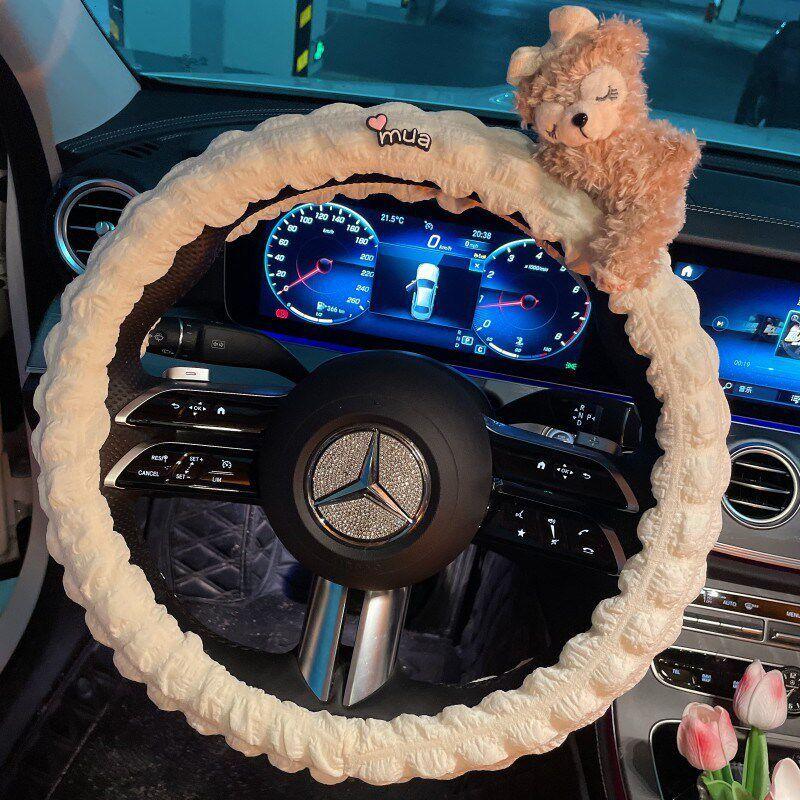 Car Steering Wheel Cover Cute Goddess Style Summer 2024 Korean Cartoon Non-Slip Sweat-Absorbent Ultra-Thin Handle Cover Car Accessories