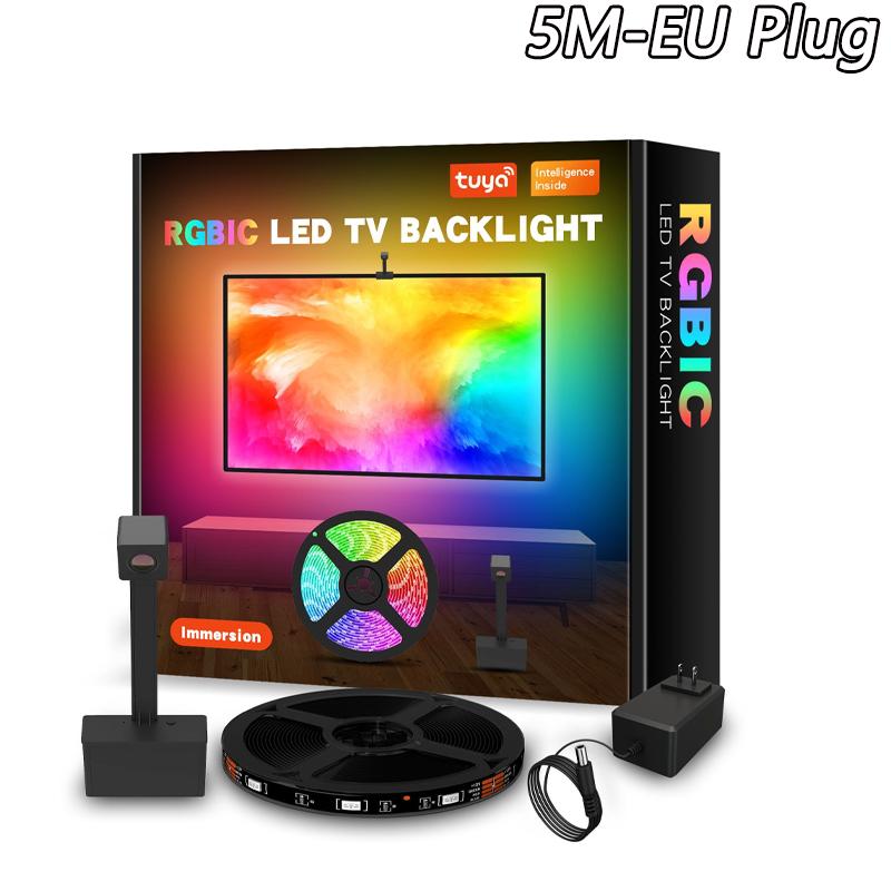 Иммерсивное ТВ Фоновая подсветка ПК Светодиодные ленты RGBIC HDTV Компьютерный монитор Синхронизация цветов экрана Управление через приложение Smart APP Лампы окружающего освещения