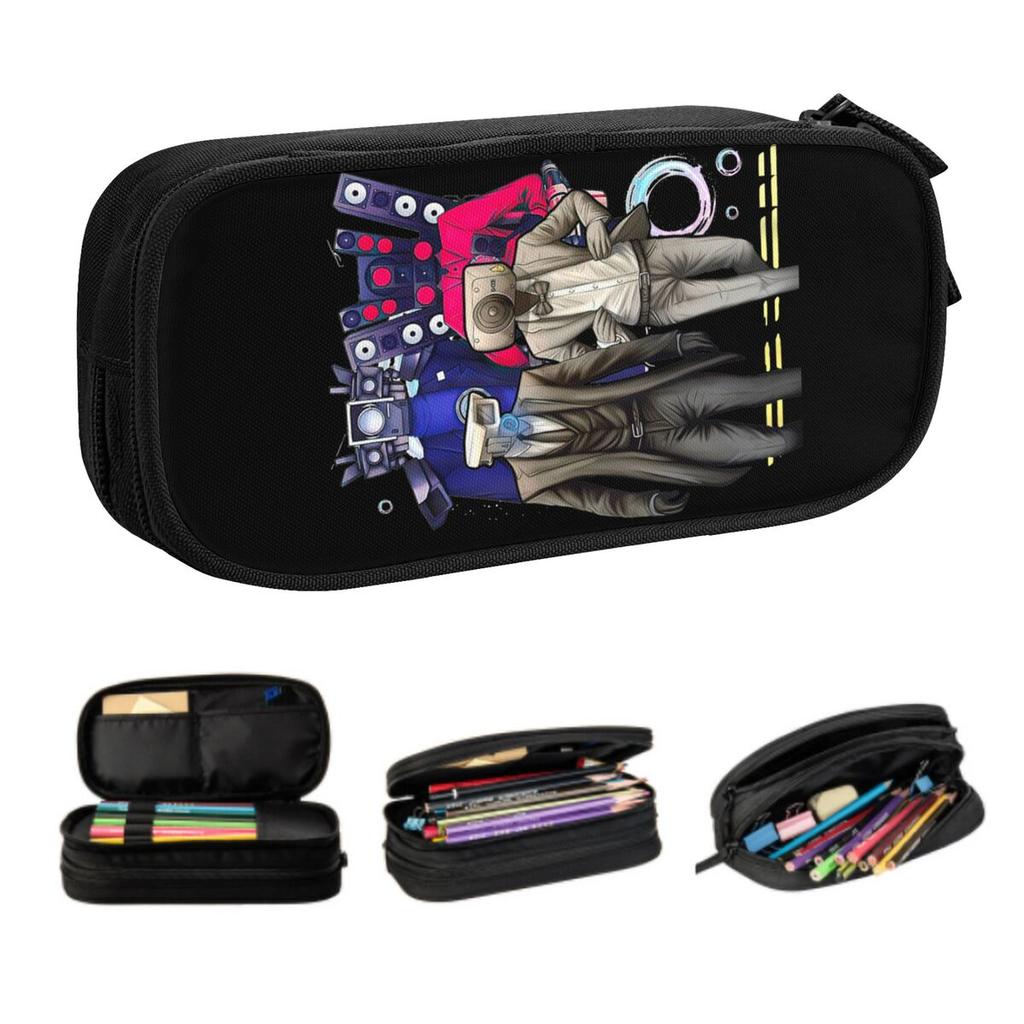Custom Hot Game Titan Speakerman Skibidi Toilet Cute Pencil Cases Boys Gilrs Large Capacity Pencil Bag Pouch Students Stationery