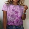 Летние модные топы с короткими рукавами, женские футболки, повседневные футболки с 3D цветочным принтом и круглым вырезом, женская одежда Y2K, футболки больших размеров