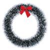 D5 Christmas Artificial Wreath with Red Bow 30CM Cabinet Wreath Durable Plastic Tinsel Wreaths Crafts Xmas Holiday Decoration