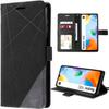 Case for Xiaomi Redmi 10C - Black Leather Effect Shockproof 360° Protection with Card Storage
