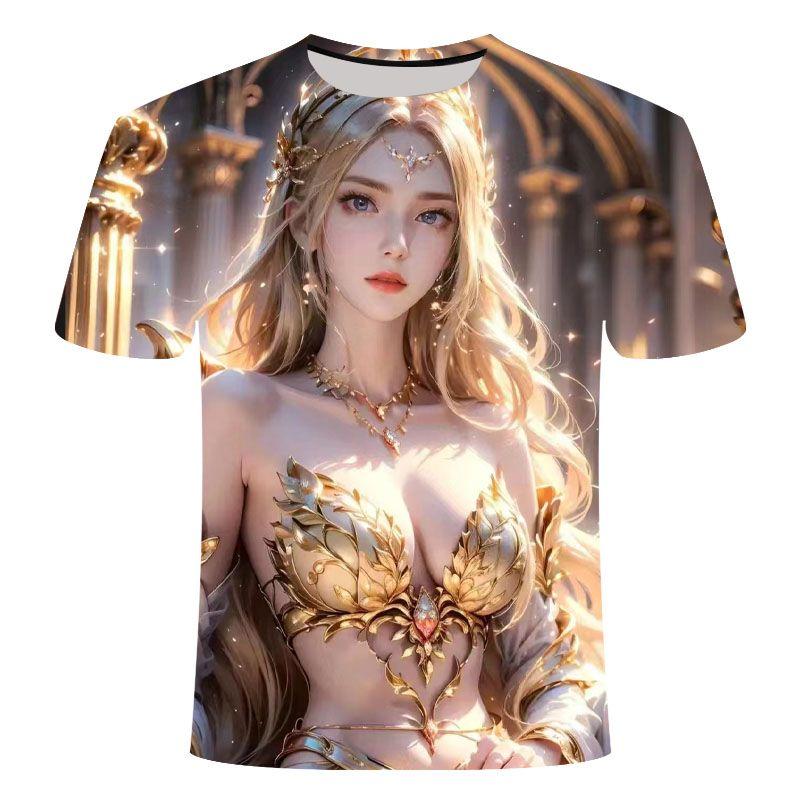 Футболка в летнем стиле с принтом «Богиня случайных разговоров» с 3D-принтом для молодых мужчин и женщин больших размеров, с короткими рукавами, тонкий дышащий топ