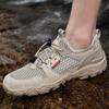 Men’s Outdoor Hiking Shoes Grey Driving Shoes Casual Slip on Summer Black Mesh Shoes Plus Size 45 46