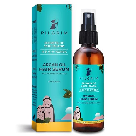 Pilgrim Argan Oil Hair Serum For Dry Frizzy Hair, Hair Smoothing, Smoothing & Control Of Frizzy/Dry Hair 100 Ml, Pack of 1