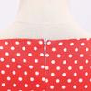 Retro Women's Square Neck Short Sleeve Polka Dot Print Lace Up Waist Big Swing Dress
