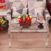 1:12 Doll House Transparency Table Living Room Leisure Table Mini Model Scene