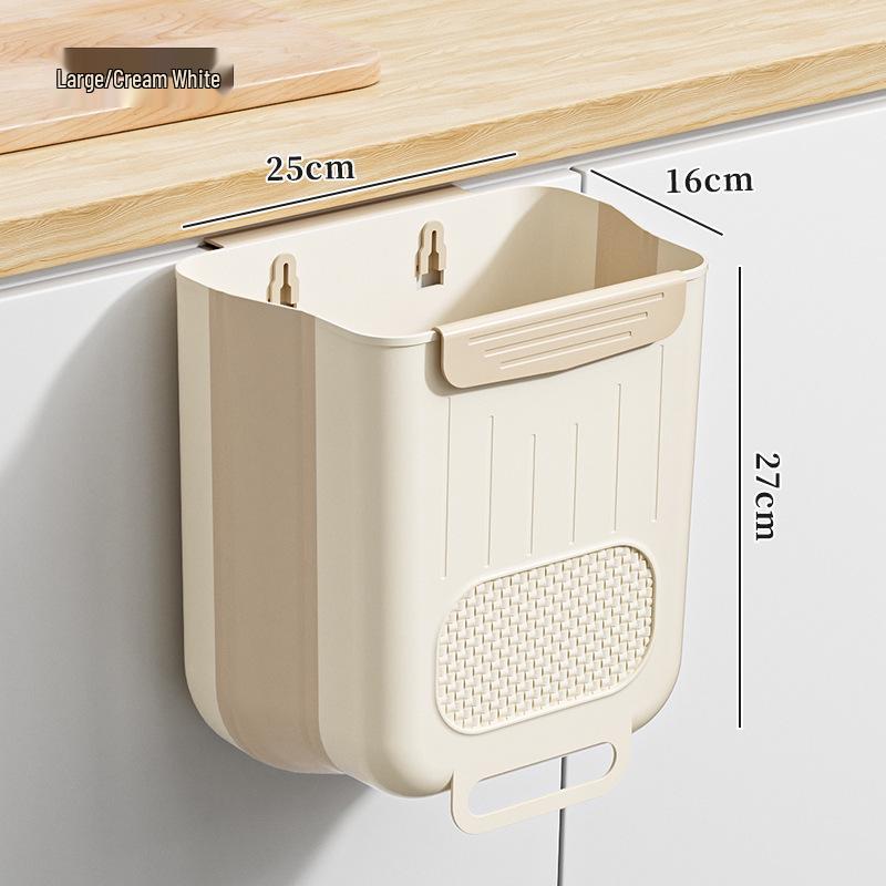 Wall-Mounted Foldable Kitchen Trash Can - Large, Durable, Multifunctional Hanging Bin