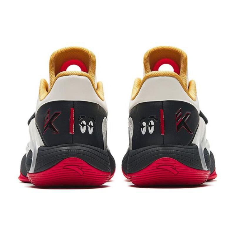 Anta KT-SPLASH-V V2 Амортизирующие Дышащие Средневысокие Баскетбольные Кроссовки Мужские Черно-Белые Сникеры 112341108-1
