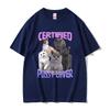 2026 Summer Certified Pussy Lover Cat Meme T Shirt Unisexs 100 Pure Cotton Printed Tshirt Vintage Oversized Tshirts Streetwear