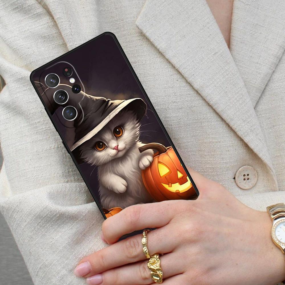 Funny Animal Cartoon Halloween Cat Cell Phone Case for Samsung Galaxy S26 Ultra S25 S24 S23 S22 S21 S20 Note10 Cover