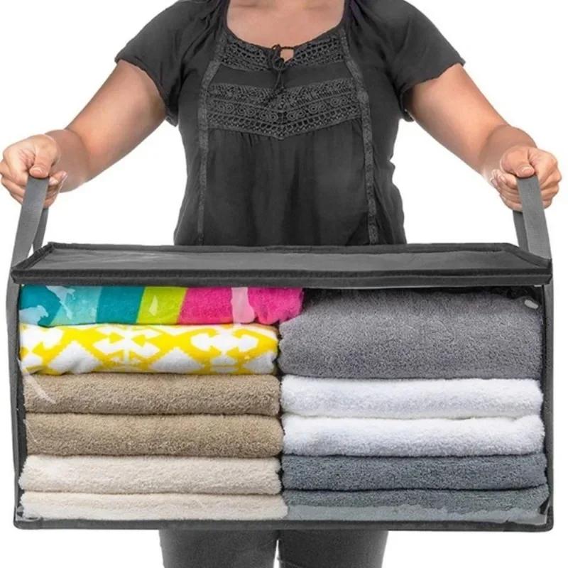 Non Woven Fabric Folding Clothes Storage Bag Clothes Collecting Case Toys Quilt Blanket Storage Organizer for Home