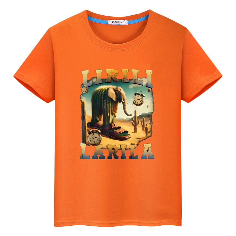 Italian Brainrot Print 100%Cotton Cartoon T Shirt for Kids Boy 10years Tees Short Anime Tops Kids Clothes Girls Y2k One Piece