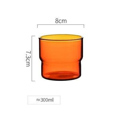 1 PC 300ml 380ml Stackable Clear Pink Grey Amber Blue Green Pink Colored Heat Resistant Milk Water Coffee Glass Mug Tumbler Cup