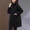Women's Mid-Length Quilted Hooded Cotton Coat, 2024 Winter Plus Size Slimming Jacket for Middle-Aged Moms