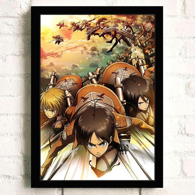 Japanese Anime Attacks Titan Posters, Decorative Prints, Murals, Cafes, Decorative Oil Paintings